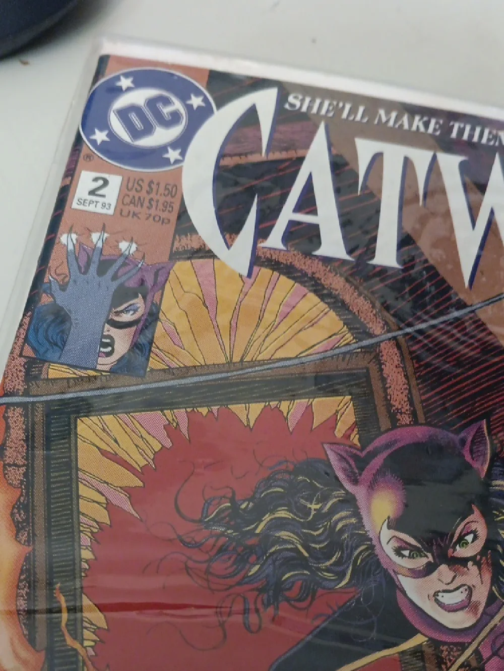 DC Catwoman Comic Cover — Purple, Black & Orange In A Sleeve - Picture 2 of 2